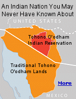 Historically, the O�odham inhabited an enormous area of land in the southwest, extending South to Sonora, Mexico, north to Central Arizona (just north of Phoenix, Arizona), west to the Gulf of California, and east to the San Pedro River. This land base was known as the Papagueria and it had been home to the O�odham for thousands of years.